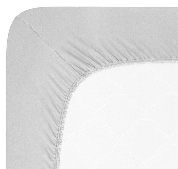 Napinane prześcieradło Jersey z elastanem szare 90 x 200 cm