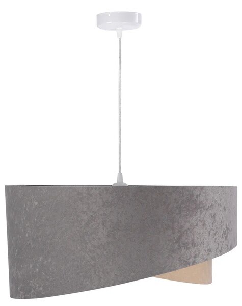 Szaro srebrna lampa wisząca z abażurem 3X EX987 W8-R01