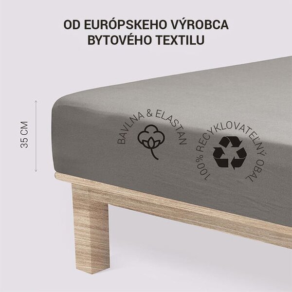 Napinane prześcieradło Jersey z elastanem antracytowe 90 x 200 cm