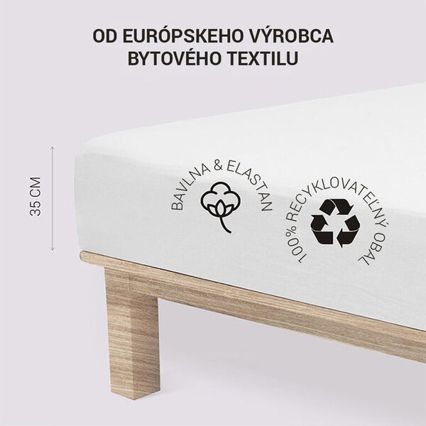 Napinane prześcieradło Jersey z elastanem białe zestaw 2 szt. 90 x 200 cm