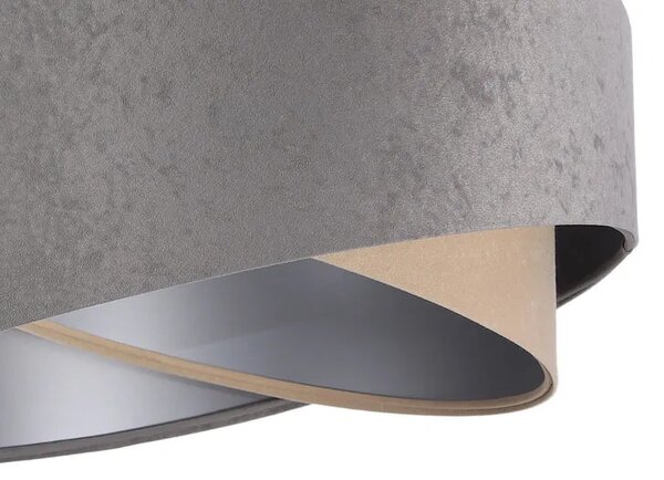 Szaro srebrna lampa wisząca z abażurem 3X EX987 W8-R01