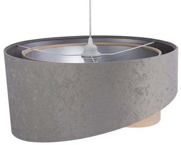 Szaro srebrna lampa wisząca z abażurem 3X EX987 W8-R01