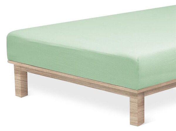 Napinane prześcieradło Jersey z elastanem zielone 90 x 200 cm