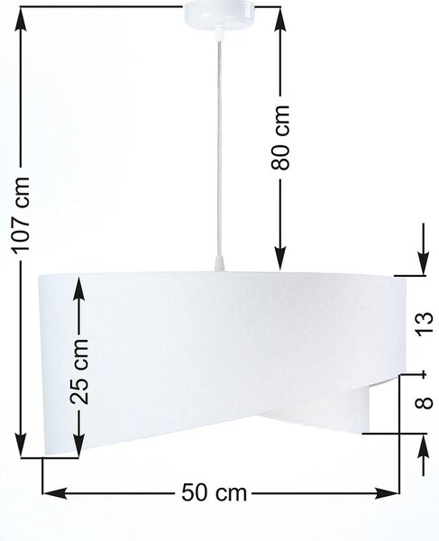 Biało-srebrna welurowa lampa wisząca - EX988 H9-Z36