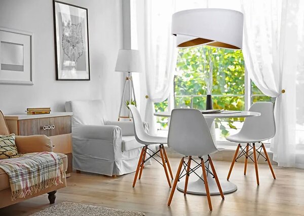Biało-złota lampa wisząca nad stół W9-P87