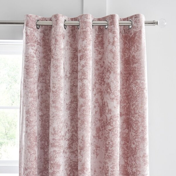 Różowe zasłony zestaw 2 szt. 168x137 cm Crushed Velvet – Catherine Lansfield