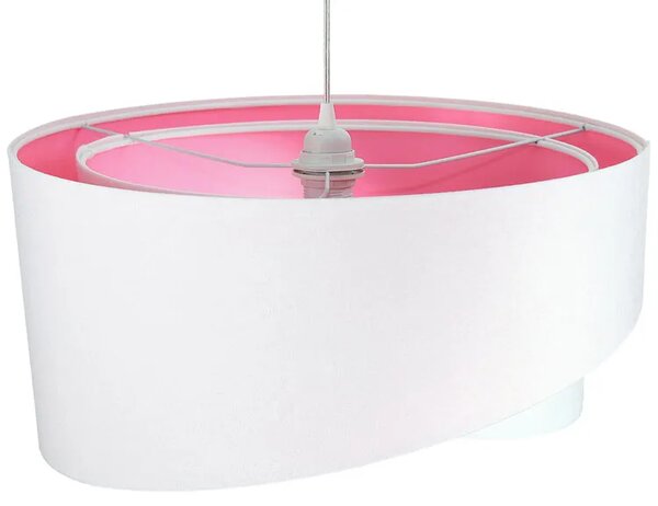 Biało-różowa lampa wisząca z abażurem - 8X EX990 L1-F88