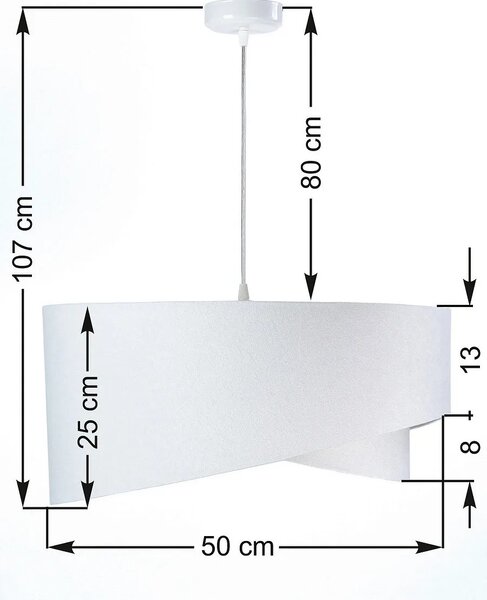 Biało-liliowa asymetryczna lampa wisząca - EX990 C5-D58
