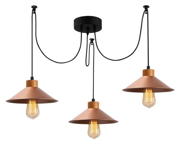 Lampa wisząca w kolorze miedzi z metalowym kloszem ø 114 cm Manavgat – Opviq lights