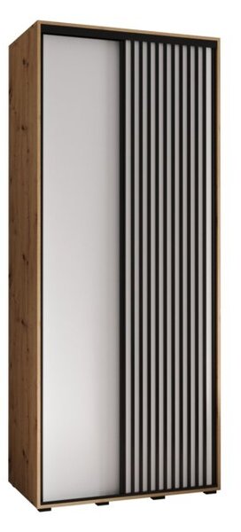 Szafa przesuwna wysoka Lanko 1 100, gł. 60 cm artisan + biały + czarny