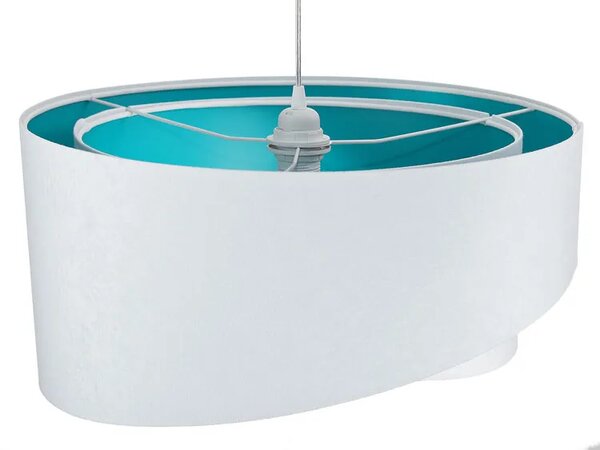 Biało-turkusowa lampa wisząca welurowa G7-Z25