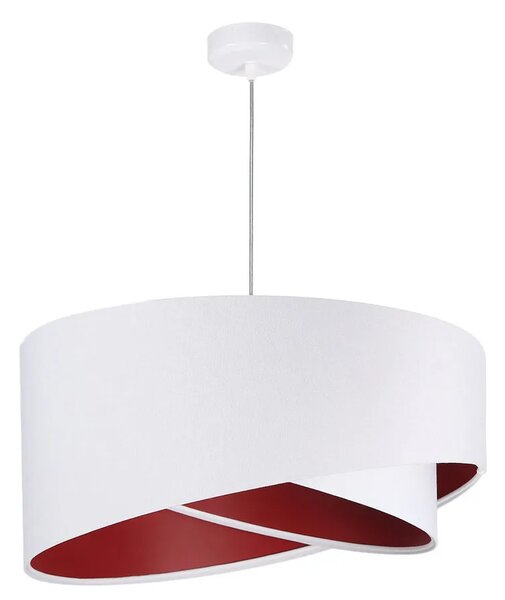Biało-bordowa asymetryczna lampa wisząca - EX990 B6-N28
