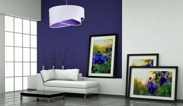 Biało-fioletowa lampa wisząca nad stół - EX990 W5-Z87