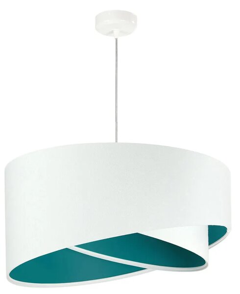 Biało-turkusowa lampa wisząca welurowa G7-Z25