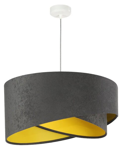 Grafitowo-żółta asymetryczna lampa wisząca - 3X EX991 S7-P54