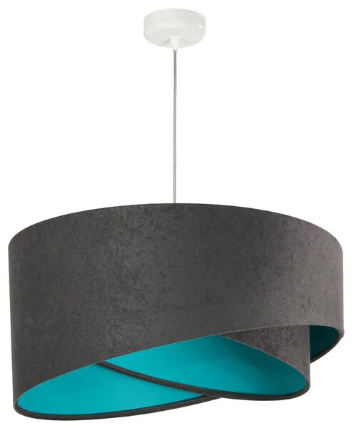 Grafitowo-turkusowa designerska lampa wisząca - 4X EX991 T2-W10