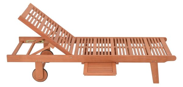 Kremowo-naturalny drewniany leżak ogrodowy San Diego – Garden Pleasure