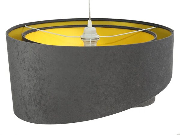 Grafitowo-żółta asymetryczna lampa wisząca - 3X EX991 S7-P54