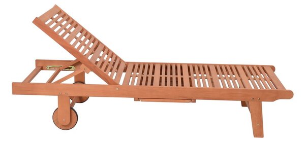 Kremowo-naturalny drewniany leżak ogrodowy San Diego – Garden Pleasure