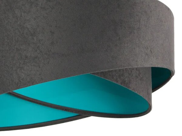 Grafitowo-turkusowa designerska lampa wisząca - 4X EX991 T2-W10