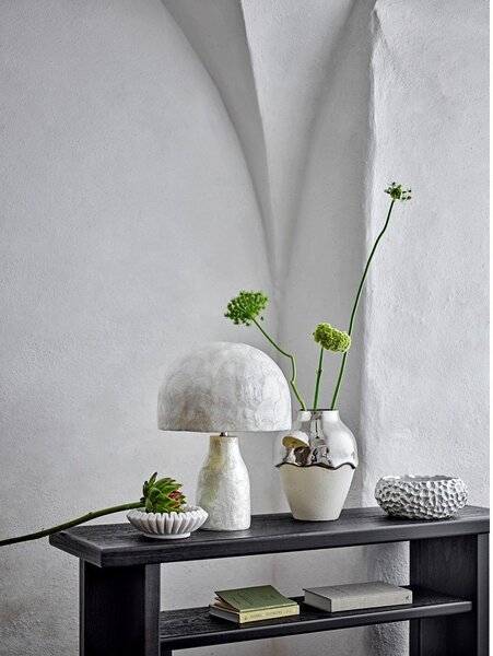 Kamionkowy wazon w kremowo-srebrnym kolorze (wysokość 26 cm) Silvio – Bloomingville