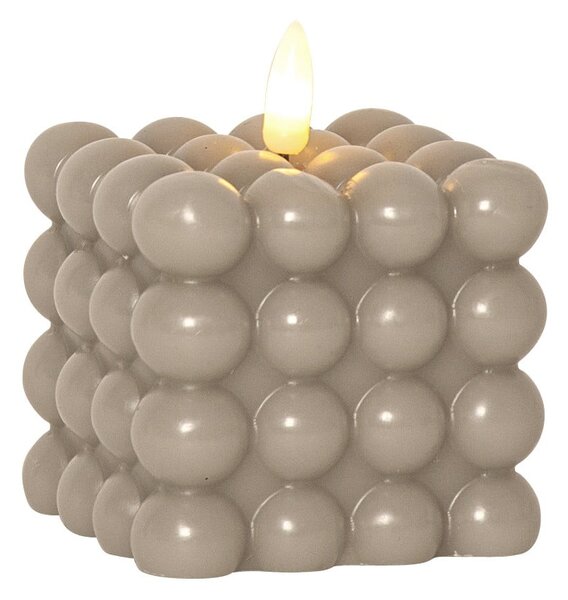 Beżowa woskowa świeca LED Star Trading Flamme Dot, wys. 9,5 cm