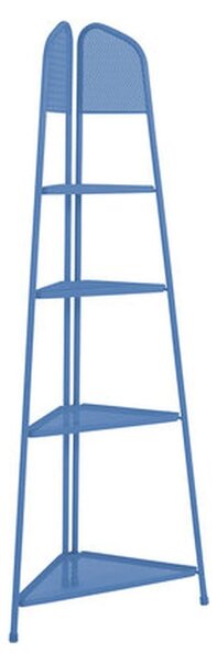 Niebieska metalowa półka narożna na balkon Garden Pleasure MWH, wys. 180 cm