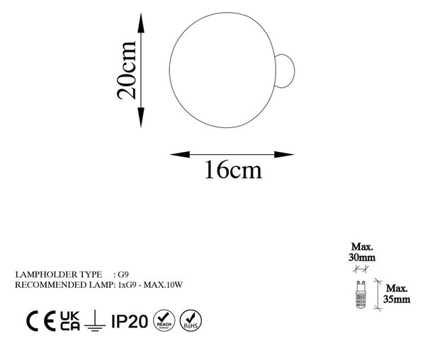 Kinkiet w kolorze brązu ø 20 cm Fungal – Opviq lights