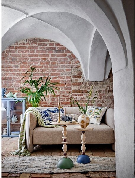 Zielony koc z mieszanki bawełny 130x155 cm Velva – Bloomingville