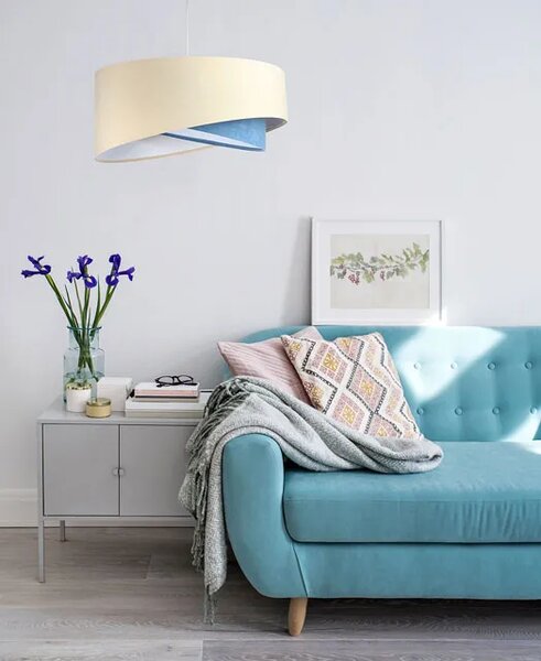 Beżowo-biała skandynawska lampa wisząca - 2X EX998 R0-S88