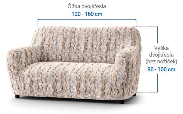 Bi-elastyczne pokrowce OCEANO NOWE beżowe kanapa dwuosobowa (sz. 120 - 160 cm)