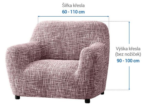 Bi-elastyczne pokrowce GRAFITI NOWE kasztanowo brązowe fotel (sz. 60 - 110 cm)