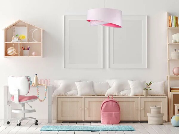 Różowa lampa wisząca welurowa F4-Z24