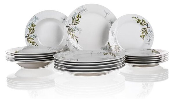 Banquet Porcelanowy zestaw talerzy OLIVES 18 szt
