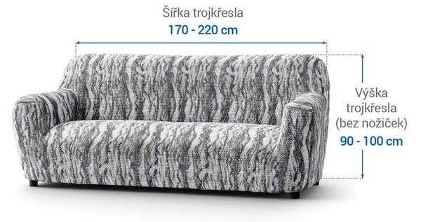 Bi-elastyczne pokrowce OCEANO NOWE szaroniebieskie kanapa trzyosobowa (sz. 170 - 220 cm)