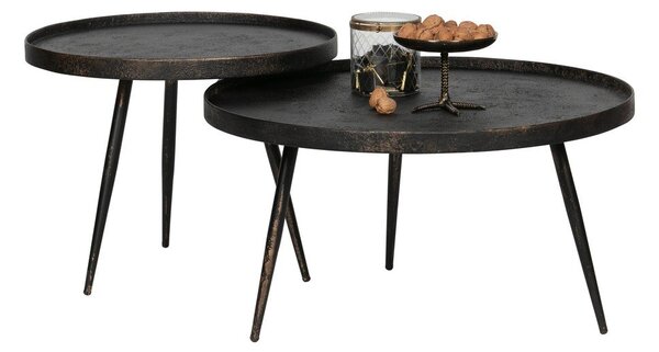 Czarny stolik BePureHome Bounds, ø 76 cm