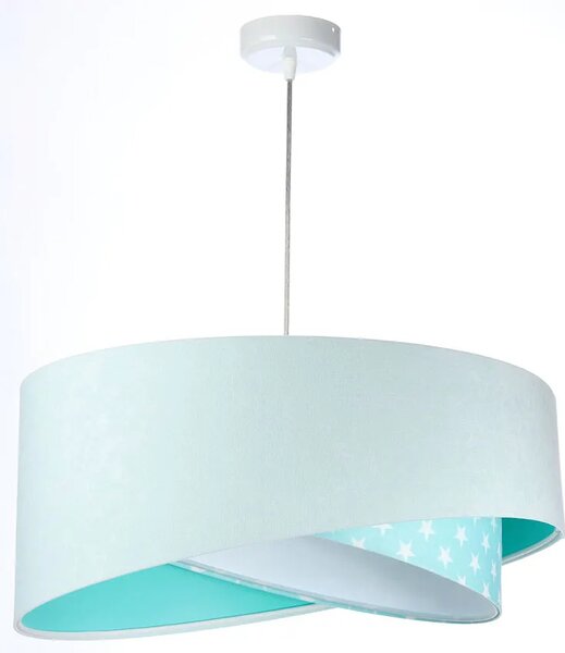 Miętowa lampa wisząca z abażurem N8-F27
