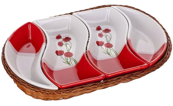 Ceramiczna miska serwująca 4częściowa owalna Maki, BANQUET