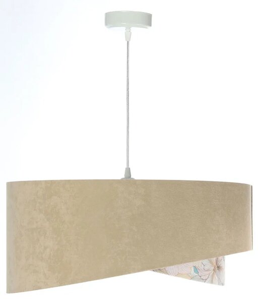 Beżowo-srebrna lampa wisząca z wzorem M3-N07