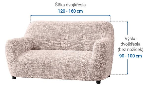 Bi-elastyczne pokrowce GRAFITI NOWE beżowe kanapa dwuosobowa (sz. 120 - 160 cm)