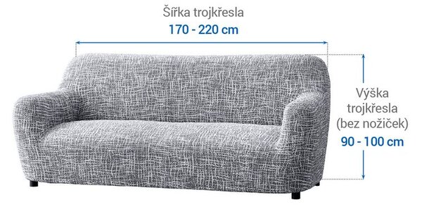 Bi-elastyczne pokrowce GRAFITI NOWE antracyt kanapa trzyosobowa (sz. 170 - 220 cm)