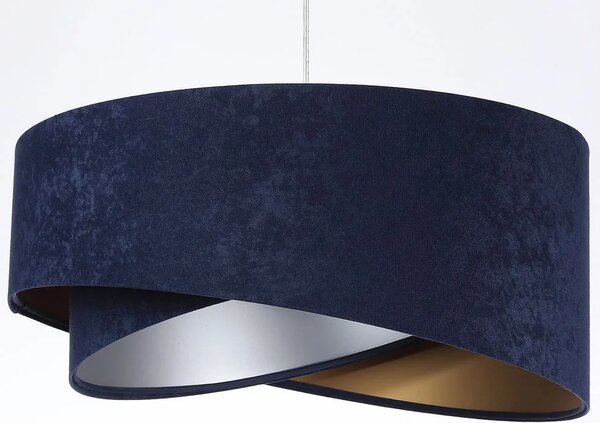 Granatowa welurowa lampa wisząca glamour E5-T19