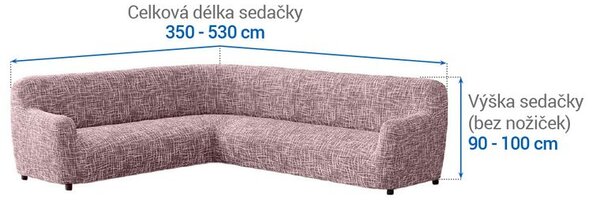 Bi-elastyczne pokrowce GRAFITI NOWE kasztanowo brązowe kanapa narożnikowa (sz. 350 - 530 cm)