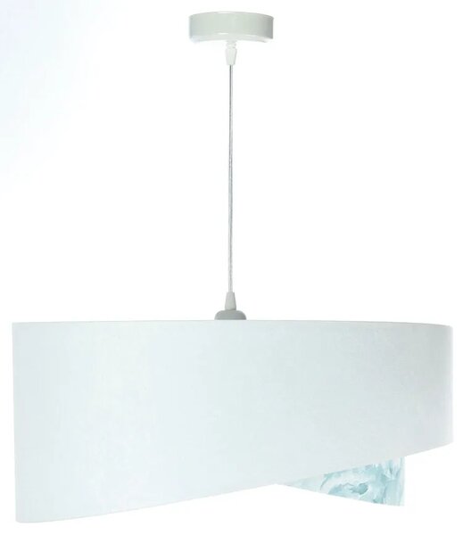 Biało-niebieska lampa wisząca z abażurem T4-A35