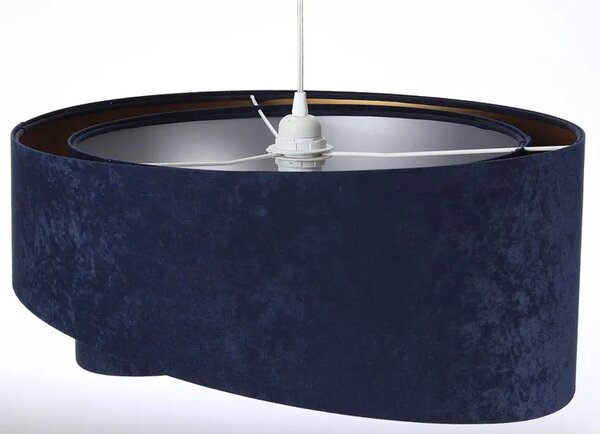 Granatowa welurowa lampa wisząca glamour E5-T19