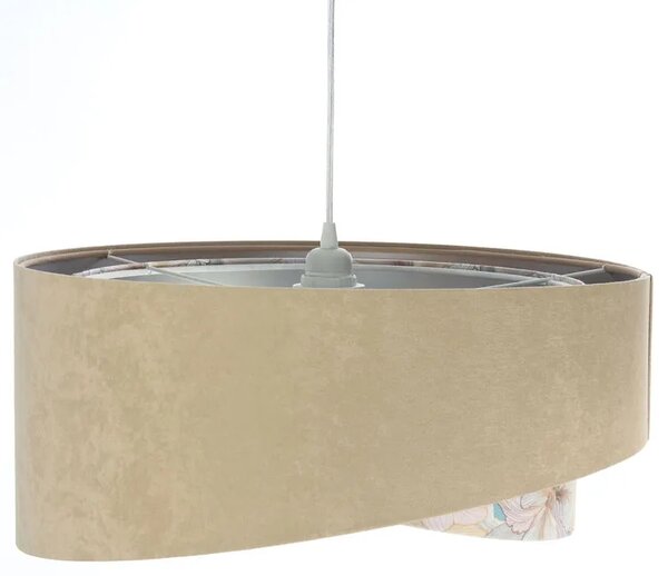 Beżowo-srebrna lampa wisząca z wzorem M3-N07