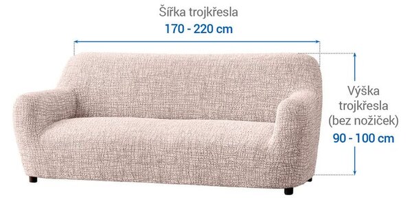 Bi-elastyczne pokrowce GRAFITI NOWE beżowe kanapa trzyosobowa (sz. 170 - 220 cm)