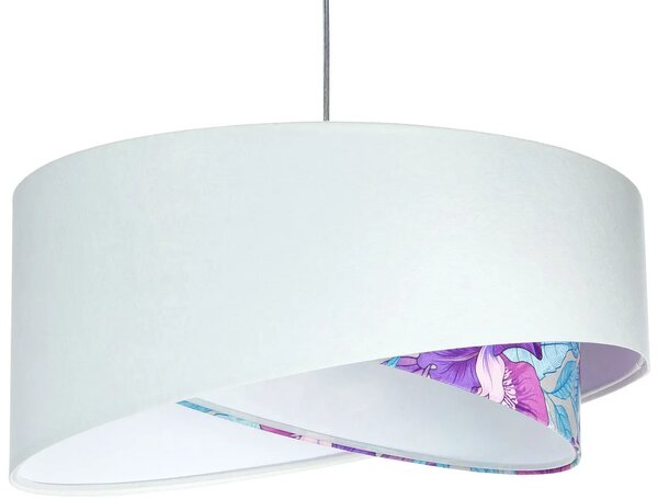 Biało-kolorowa welurowa lampa wisząca - EXX04-Akra
