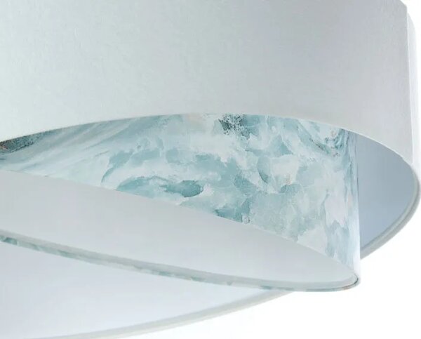 Biało-niebieska lampa wisząca z abażurem T4-A35