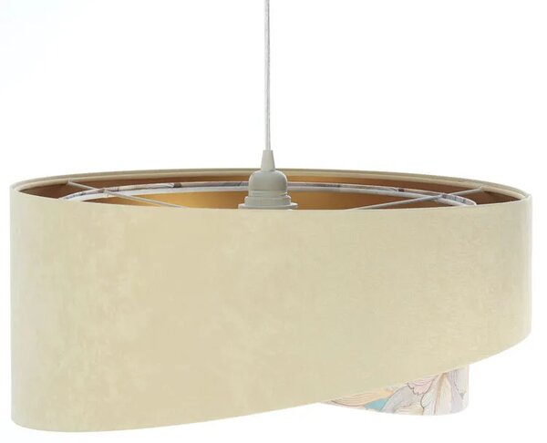Jasnobeżowa lampa wisząca welurowa H5-F04